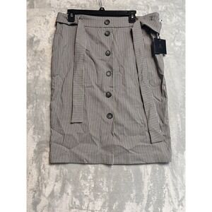 Jules &‎ Leopold Women's Black White Plaid Button Skirt  XL Preppy clueless 90s